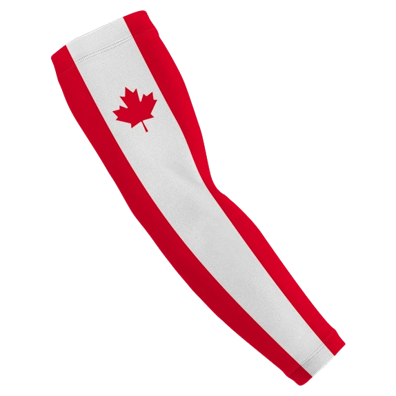 Anti Slip Cooling Custom Canada Flag Arm Sleeves 